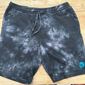 Riot Society‎ Shorts Mens XL Black Sweat Casual Gym Pockets Skull Logo